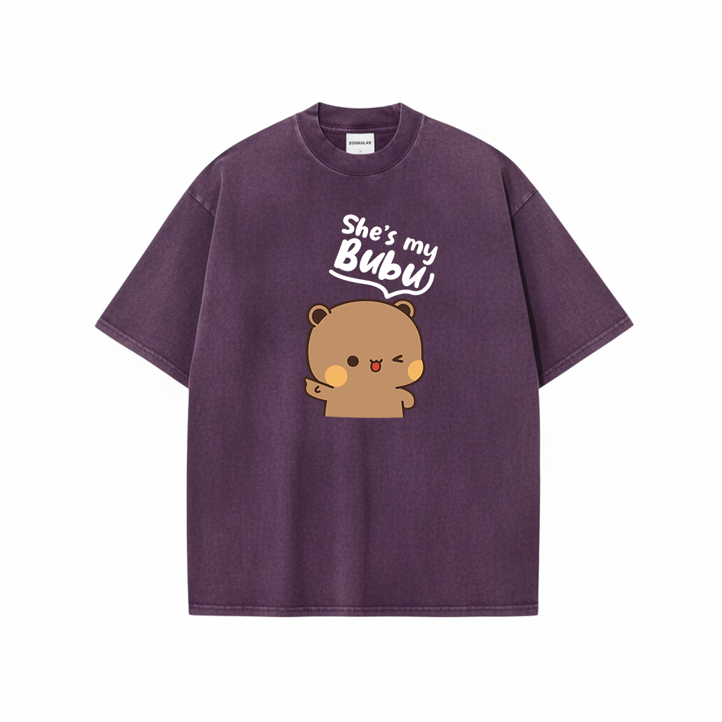 Bubu Dudu Mineral Wash Matching Couple Shirts – Cute Bear Couple Gift