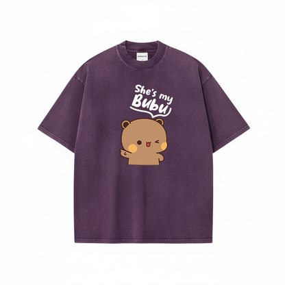 Bubu Dudu Mineral Wash Matching Couple Shirts – Cute Bear Couple Gift