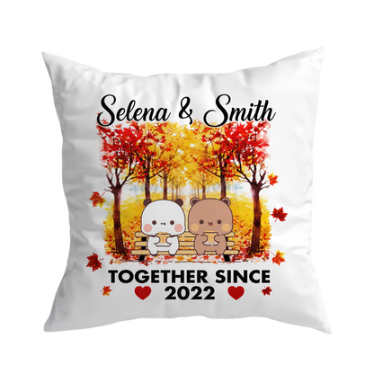 Personalized Bubu & Dudu Pillow – Together Since | Custom Name & Year Fall Anniversary Gift