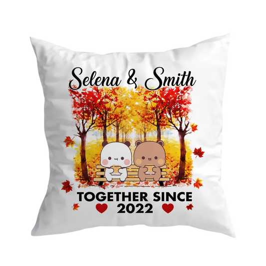 Personalized Bubu & Dudu Pillow – Together Since | Custom Name & Year Fall Anniversary Gift – product image 1
