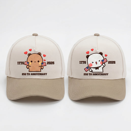 Bubu & Dudu 250th Anniversary Matching Couple Hats – USA Embroidered Caps