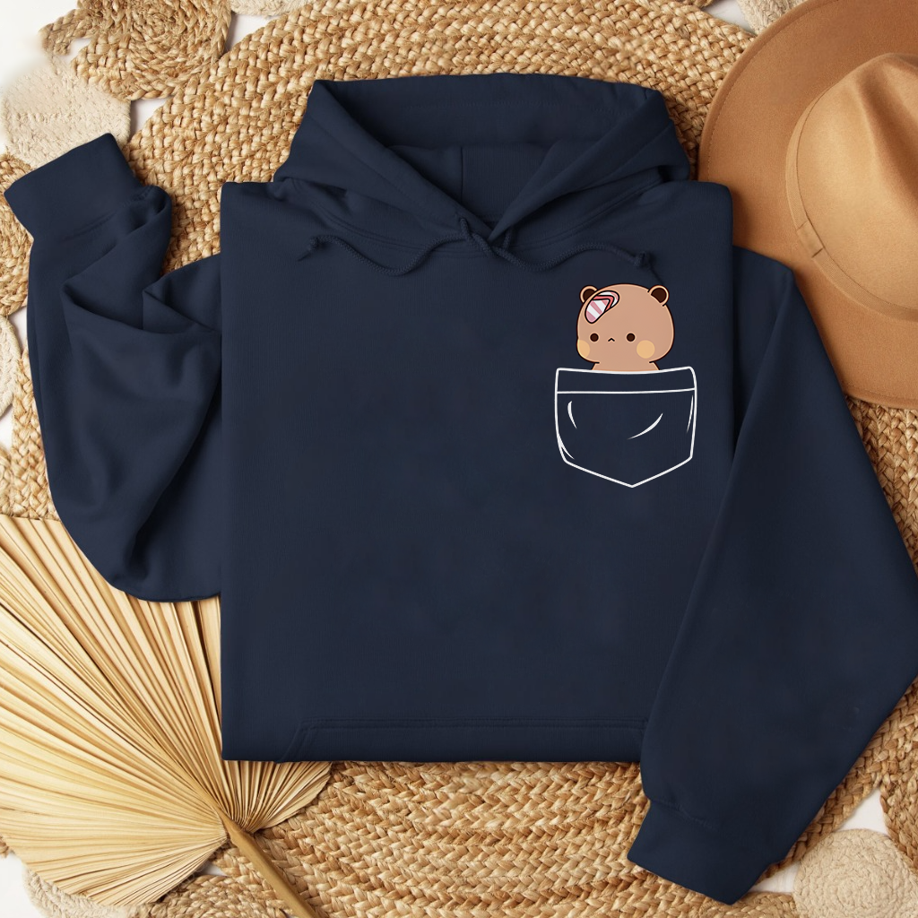 Cute Bubu & Dudu Pocket Hoodies for Couples