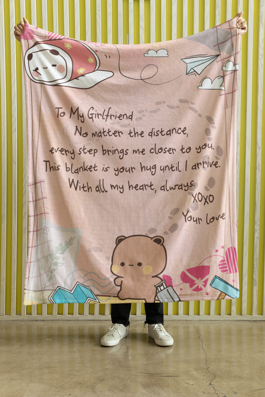 To My Girlfriend Blanket – Cozy Fleece/Sherpa Throw with Love Message