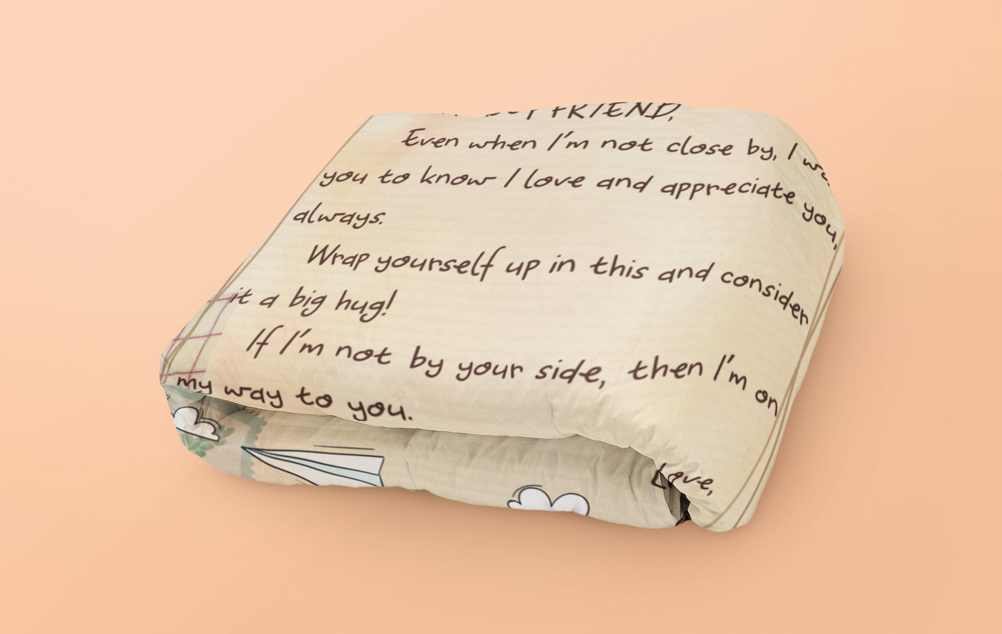 To My Boyfriend Blanket – Cozy Fleece/Sherpa Throw with Love Message