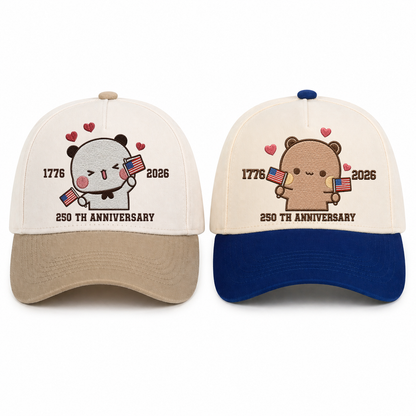Bubu & Dudu 250th Anniversary Matching Couple Hats – USA Embroidered Caps