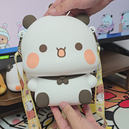 Bubu Bear Silicone Crossbody Bag – Cute Kawaii Shoulder Purse with Strap