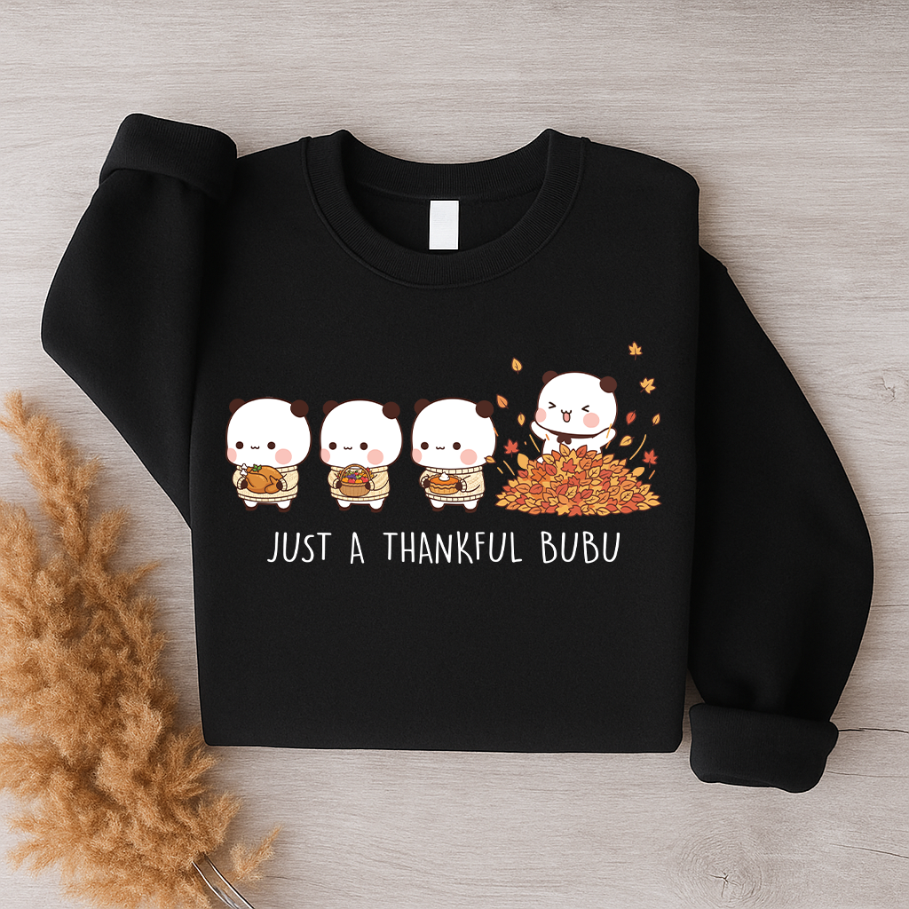 Bubu & Dudu Thankful Sweatshirt – Cute Fall Thanksgiving Crewneck