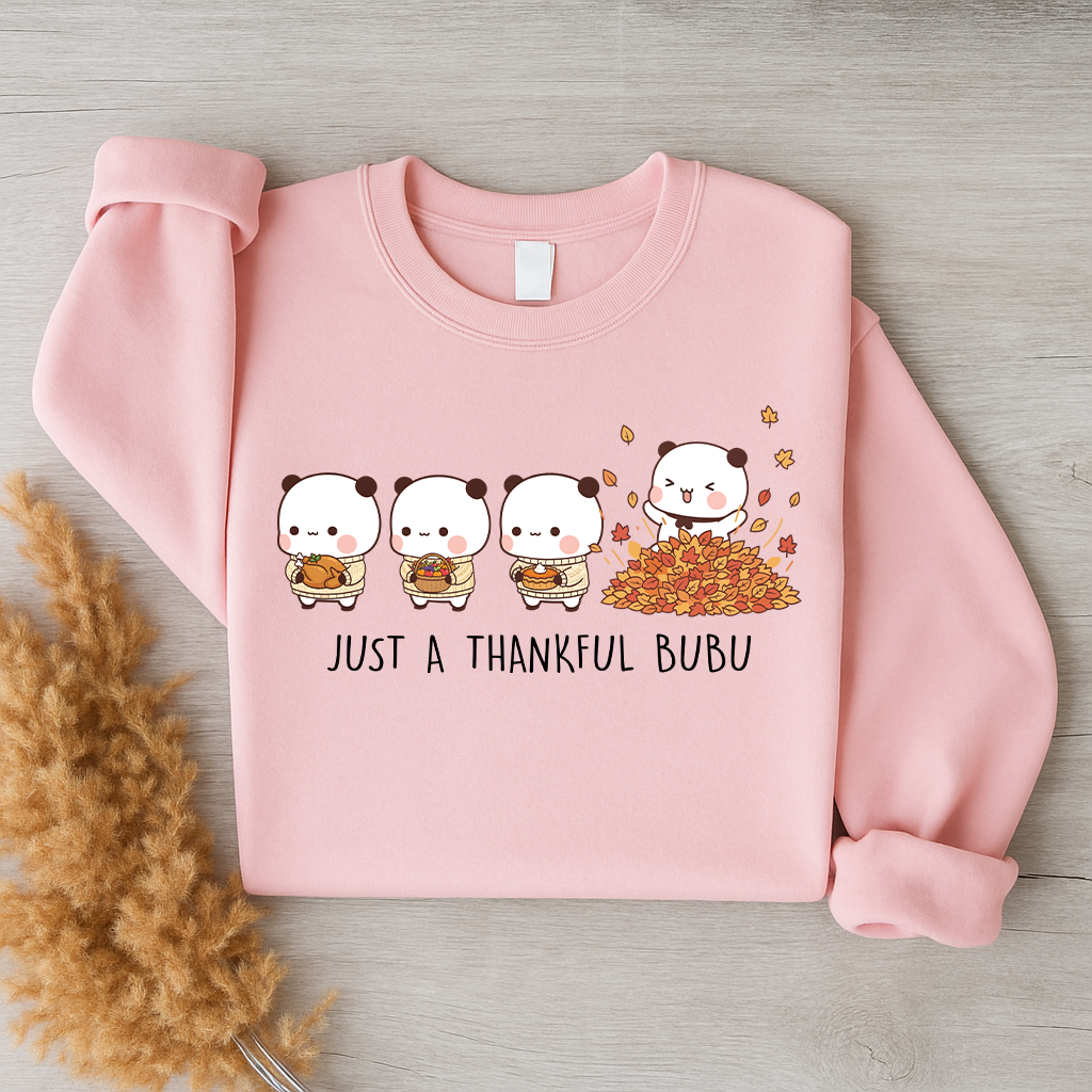Bubu & Dudu Thankful Sweatshirt – Cute Fall Thanksgiving Crewneck