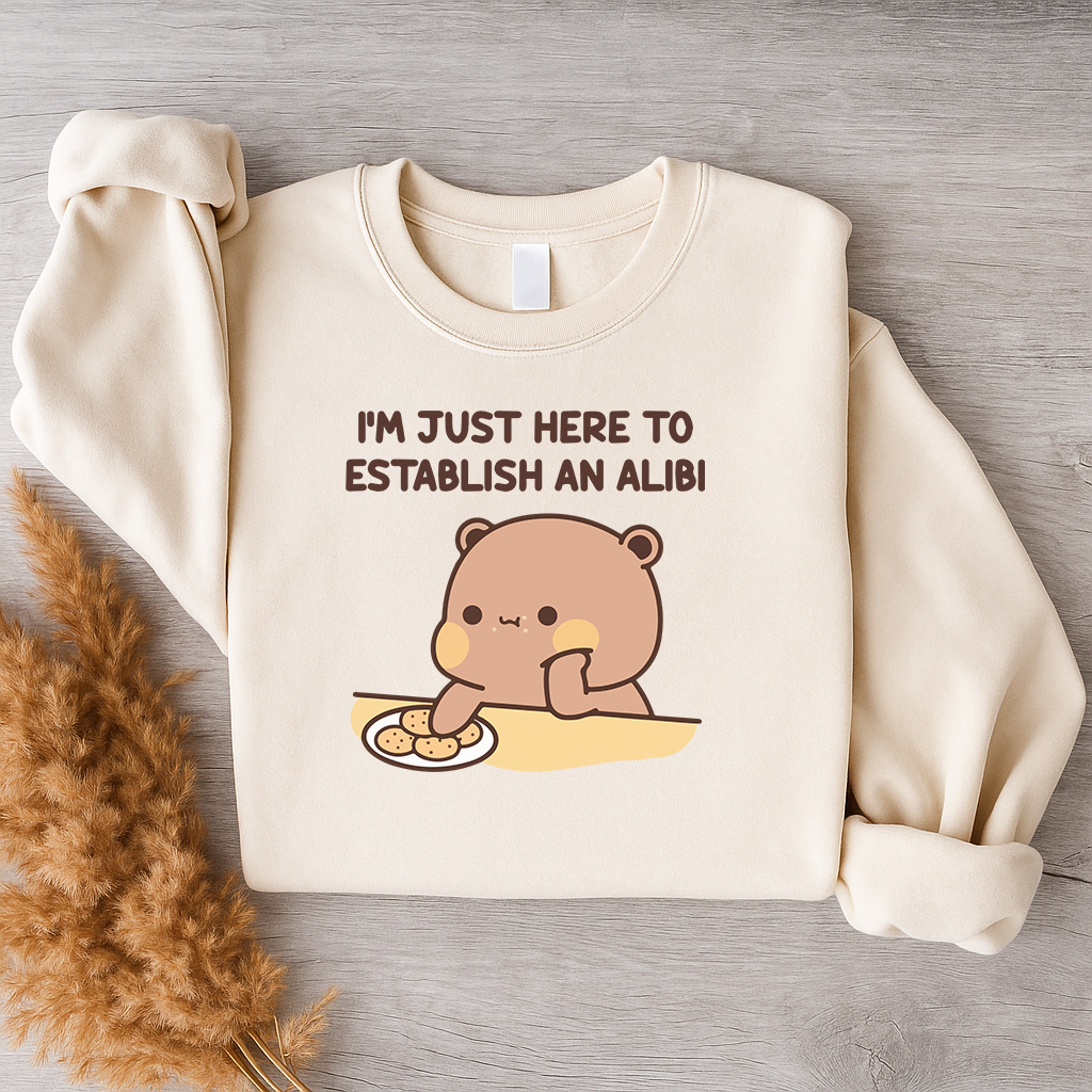 Alibi Couple Sweatshirts – Too Cute to Be Guilty Dudu