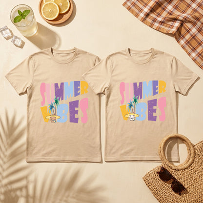 Matching Summer Vibes Couple Shirts | Bubu & Dudu Beach Vacation Tees