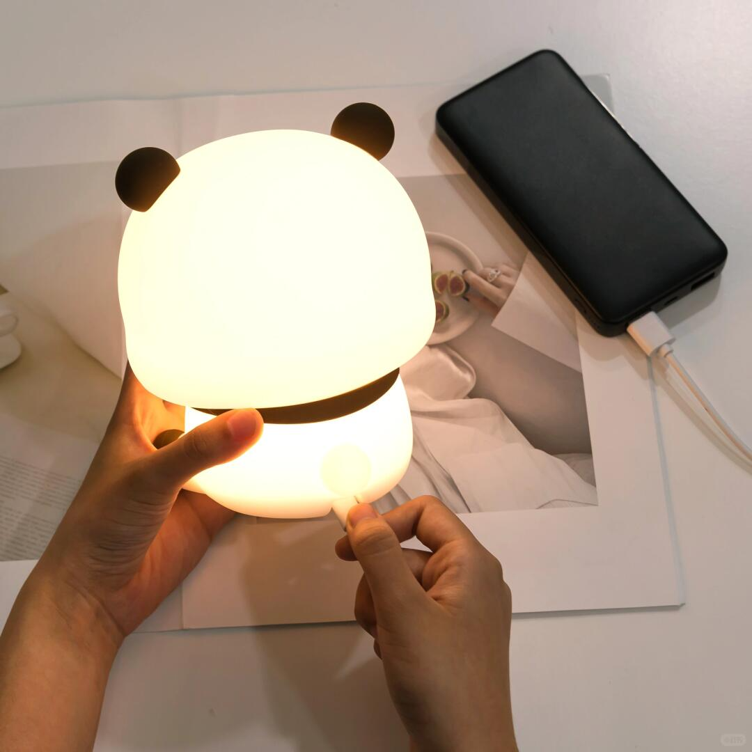 Bubu Panda Night Light – Soft Silicone Touch Lamp with Timer & USB Rechargeable