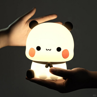 Bubu Panda Night Light – Soft Silicone Touch Lamp with Timer & USB Rechargeable