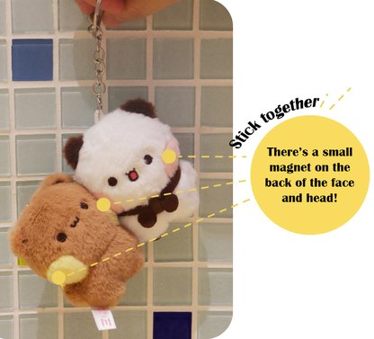 Bubu & Dudu Magnetic Plush Keychain - Cute Bear Pair