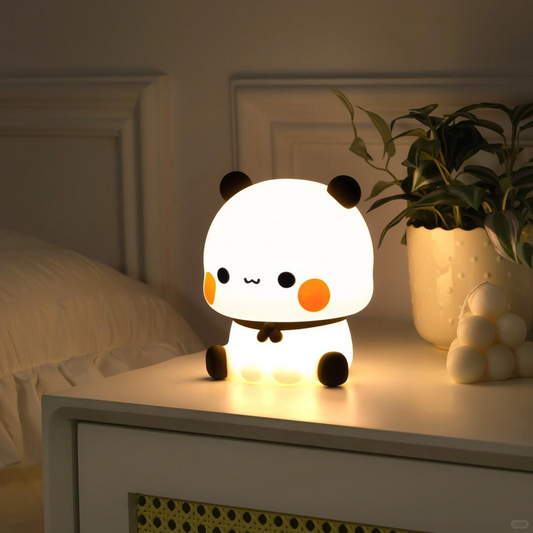 Bubu Panda Night Light – Soft Silicone Touch Lamp with Timer & USB Rechargeable