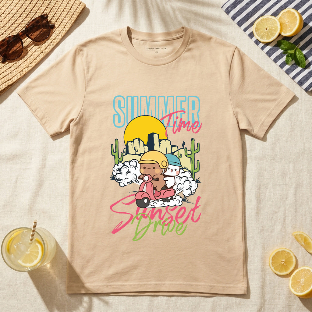 Bubu & Dudu Summer Scooter Sunset T-Shirt