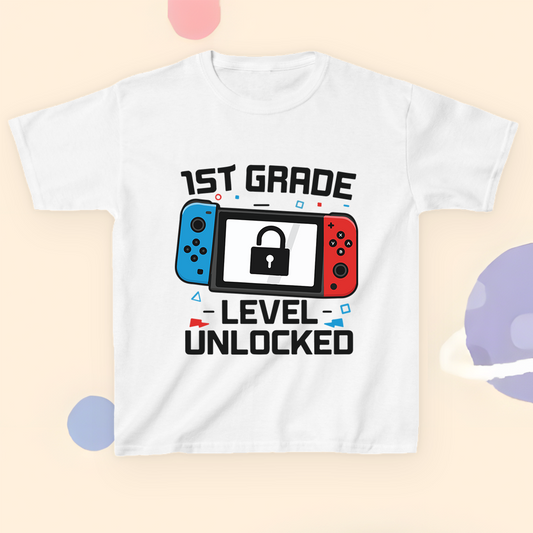 T-Shirt Level Unlocked – 1st Grade Gamer