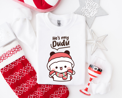She My Bubu & He’s My Dudu Christmas Couple Sweatshirts