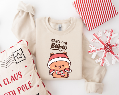 She My Bubu & He’s My Dudu Christmas Couple Sweatshirts