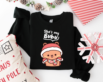 She My Bubu & He’s My Dudu Christmas Couple Sweatshirts